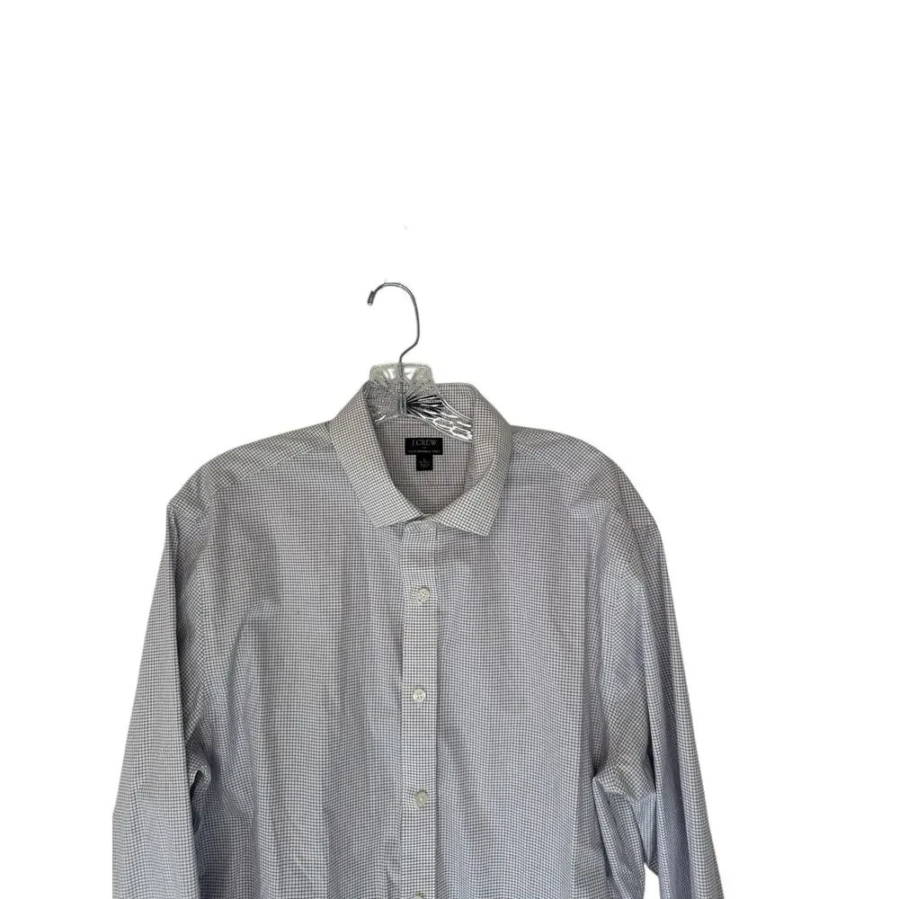 J.Crew‎ Men's Blue Plaid Slim Fit Flex Wrinkle Free Button Down Shirt Size Large